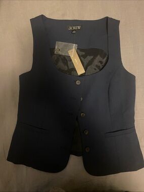 J. Crew Navy Tailored Button Vest
